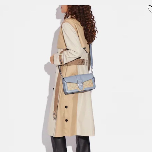 COACH Georgie Shoulder Bag In Signature Canvas 
Silver/Light Khaki/Marble Blue - Picture 4 of 16